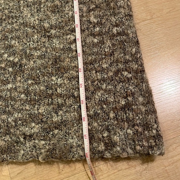 Shaggy Mohair Blend Neutral Soft Cozy Long Line Sweater Bobble Fishermen Y2K - Picture 5 of 9